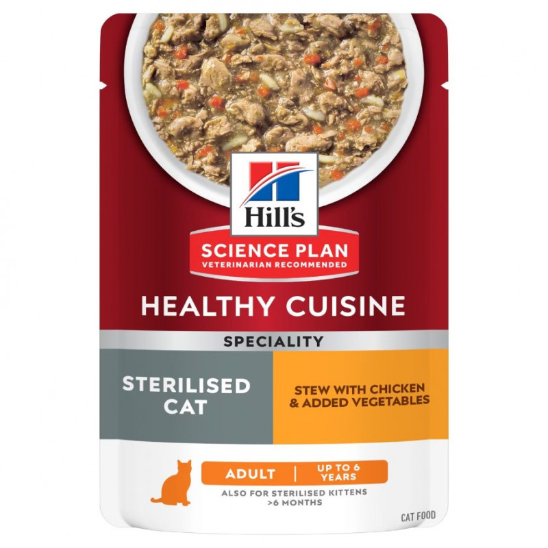 Hill's Cibo Umido Per Gatto Sterilizzato Adulto 12 bustine da 80g - Normalmente  Venduto € 15,90