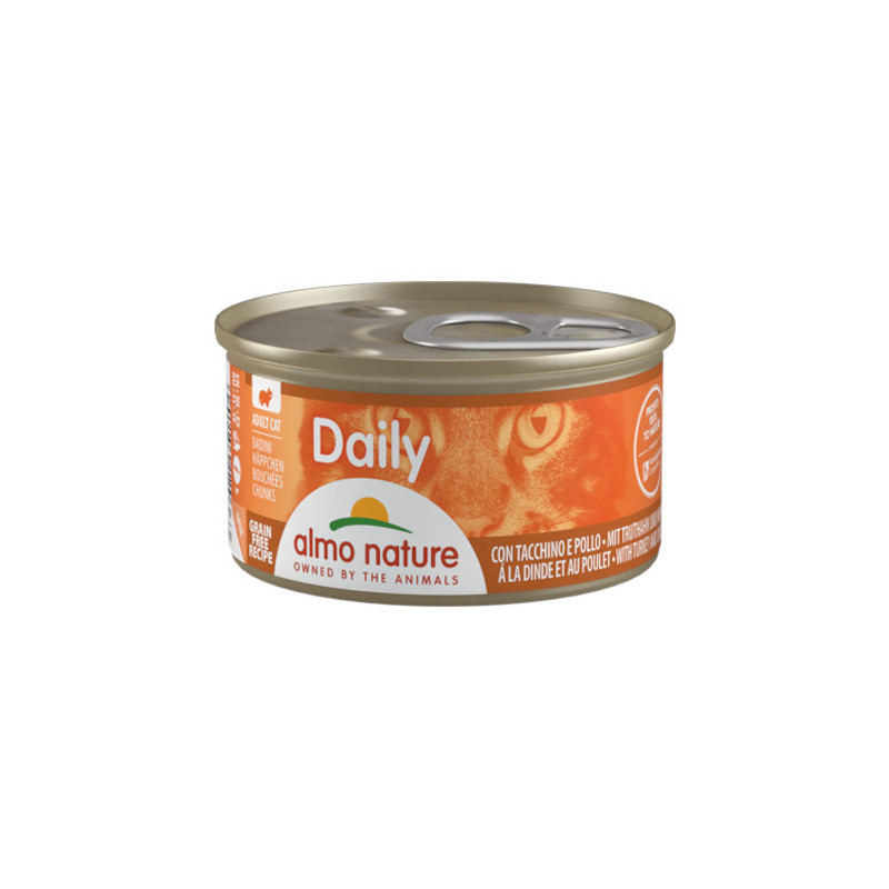 Almo Nature Daily Cat Mousse Tacchino e Pollo 24x85g - Normalmente Venduto a € 33